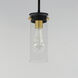Pinn 1 Light 5 inch Black and Satin Brass Mini Pendant Ceiling Light
