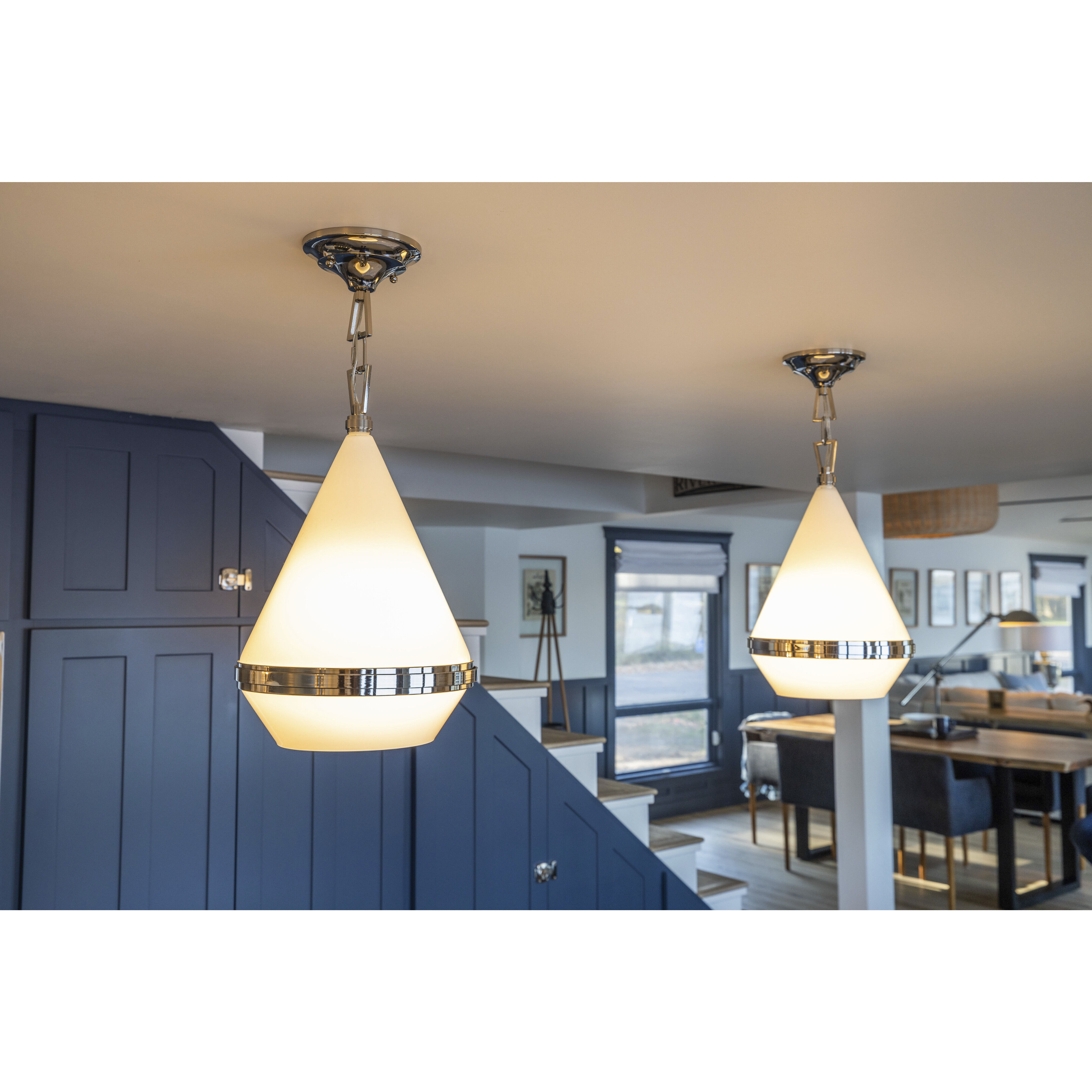 Giza Single Pendant Ceiling Light in Polished Nickel