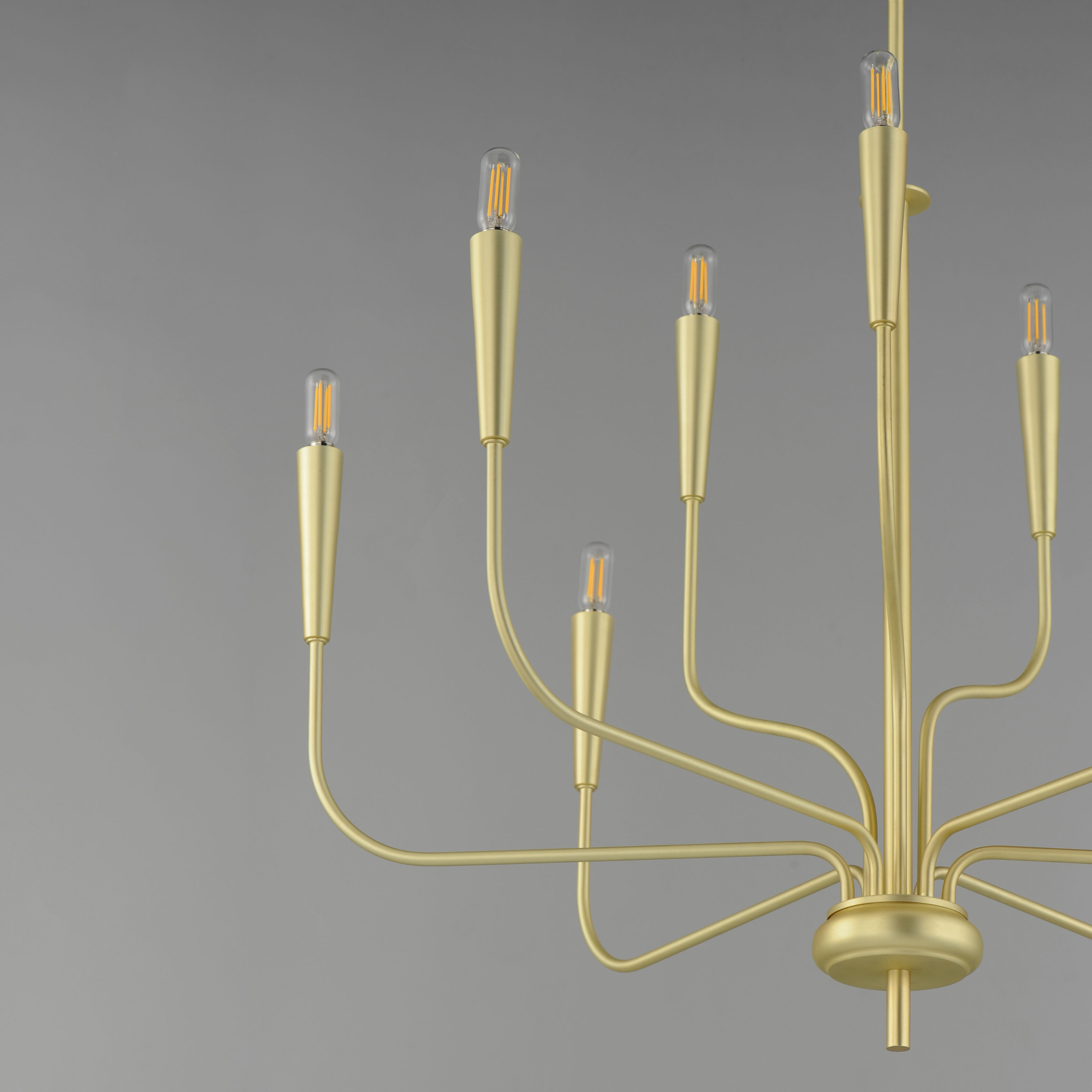 Vela 9 Light 32 inch Satin Brass Multi-Tier Chandelier Ceiling Light