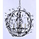 Elegante 3 Light 19 inch Oil Rubbed Bronze Mini Chandelier Ceiling Light