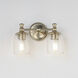 Swirl 2 Light 14 inch Satin Champagne Bath Vanity Wall Light in Sienna