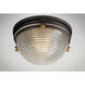 Portside 1 Light 11.75 inch Oil Rubbed Bronze and Antique Brass Outdoor Flush Mount