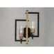 Flambeau 2 Light 13 inch Black/Antique Brass ADA Wall Sconce Wall Light