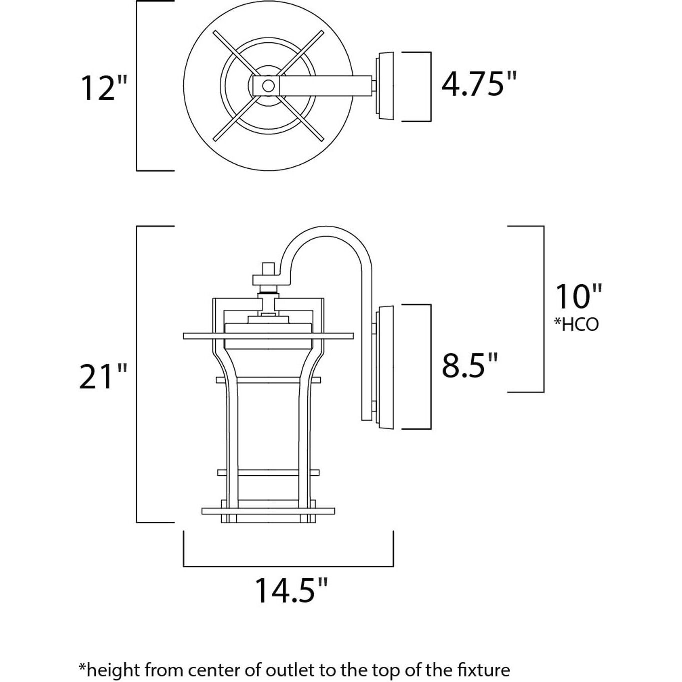 Oakville 1 Light 21 inch Black Oxide Outdoor Wall Mount