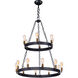 Noble 16 Light 38 inch Black/Natural Aged Brass Multi-Tier Chandelier Ceiling Light in E26 Medium