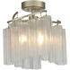 Victoria 3 Light 17 inch Golden Silver Semi-Flush Mount Ceiling Light