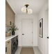 Vesper 2 Light 9.75 inch Satin Brass and Black Semi-Flush Mount Ceiling Light