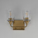Hudson 2 Light 13 inch Natural Aged Brass Bath Vanity Wall Light in Clear