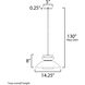 Nordic 1 Light 14.25 inch White Single Pendant Ceiling Light