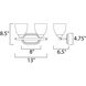 Axis 2 Light 13 inch Satin Nickel Bath Vanity Wall Light