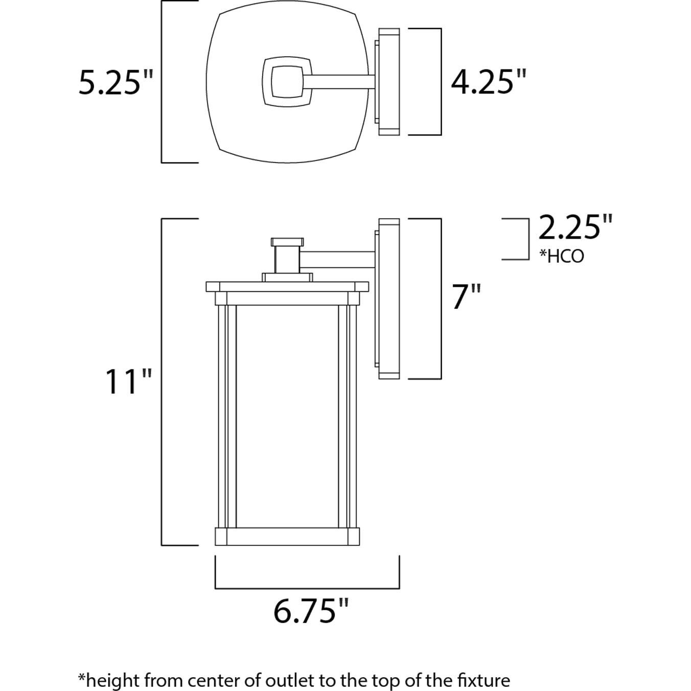 Bungalow LED E26 LED 11 inch Bronze Outdoor Wall Mount