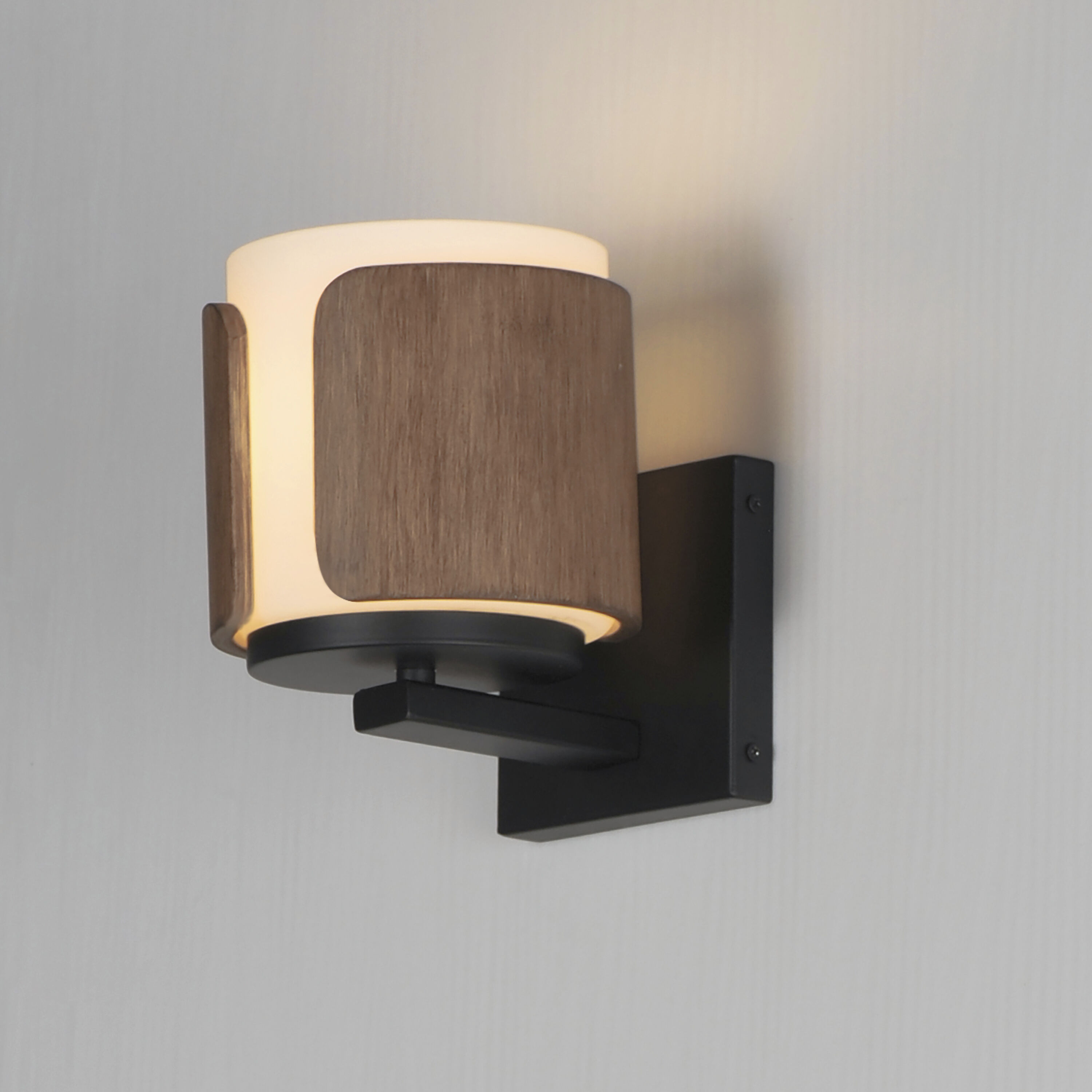 Draughtsman Wall Sconce Wall Light in Satin White, Walnut and Black