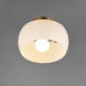 Glazed 1 Light 11 inch White and Natural Aged Brass Flush Mount Ceiling Light