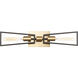 Wings 2 Light 25 inch Black and Satin Brass ADA Wall Sconce Wall Light
