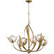 Firenze 6 Light 38 inch Gold Leaf Chandelier Ceiling Light
