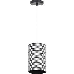 Shaka 1 Light 8 inch Black and White Mini Pendant Ceiling Light