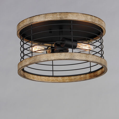 Homestead 2 Light 15 inch Driftwood/Black Semi-Flush Mount Ceiling Light