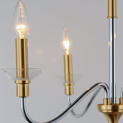 Clarion 3 Light 24 inch Polished Chrome/Satin Brass Multi-Light Pendant Ceiling Light
