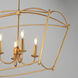Plumette 8 Light 48 inch Gold Leaf Linear Pendant Ceiling Light