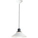 Oslo 1 Light 11.75 inch Black and White Single Pendant Ceiling Light