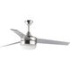 Trio 52 inch Satin Nickel and Black Indoor Ceiling Fan in Black and Satin Nickel
