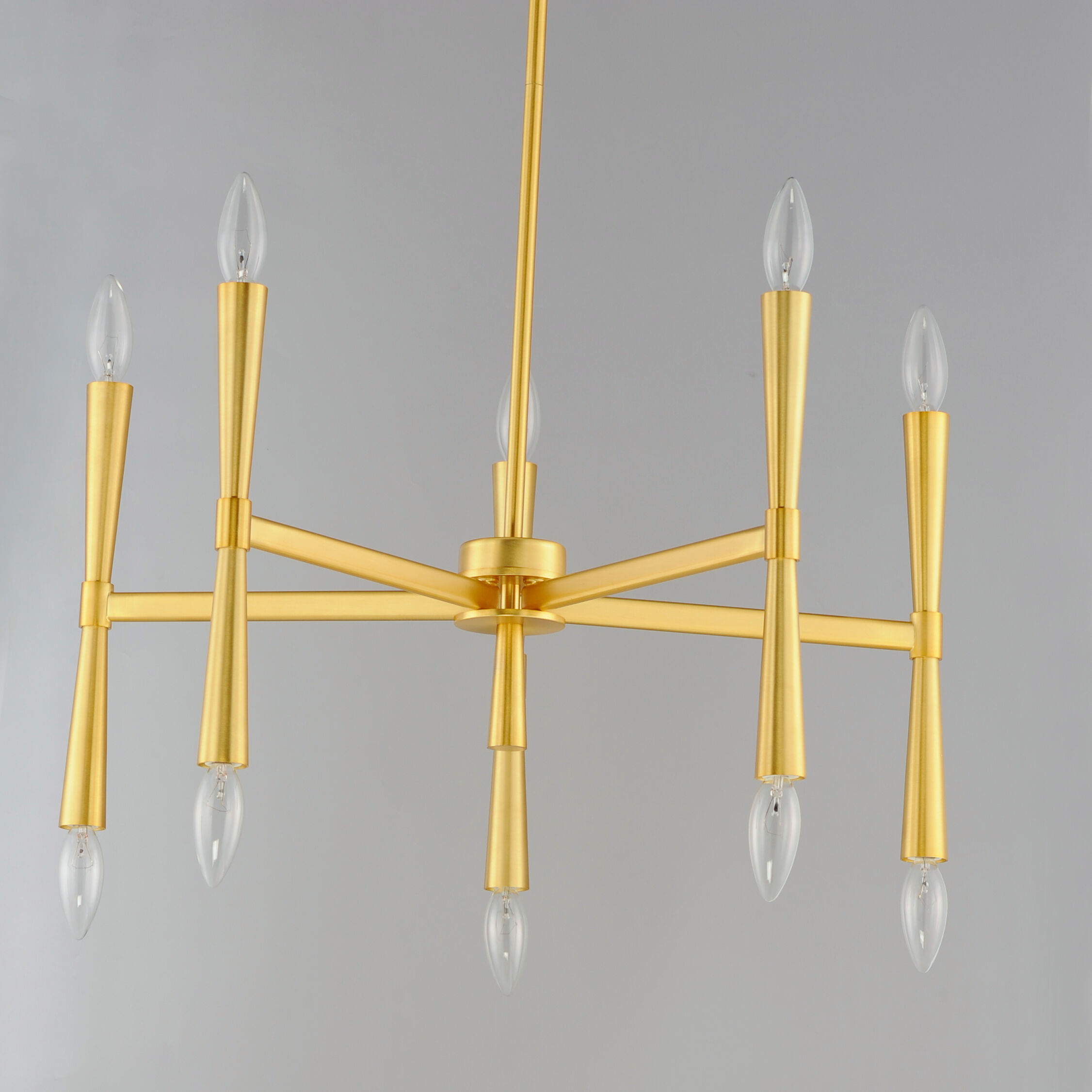 Rome 10 Light 24 inch Satin Brass Chandelier Ceiling Light