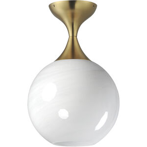 Neve 1 Light 9 inch Natural Aged Brass Semi-Flush Mount Ceiling Light