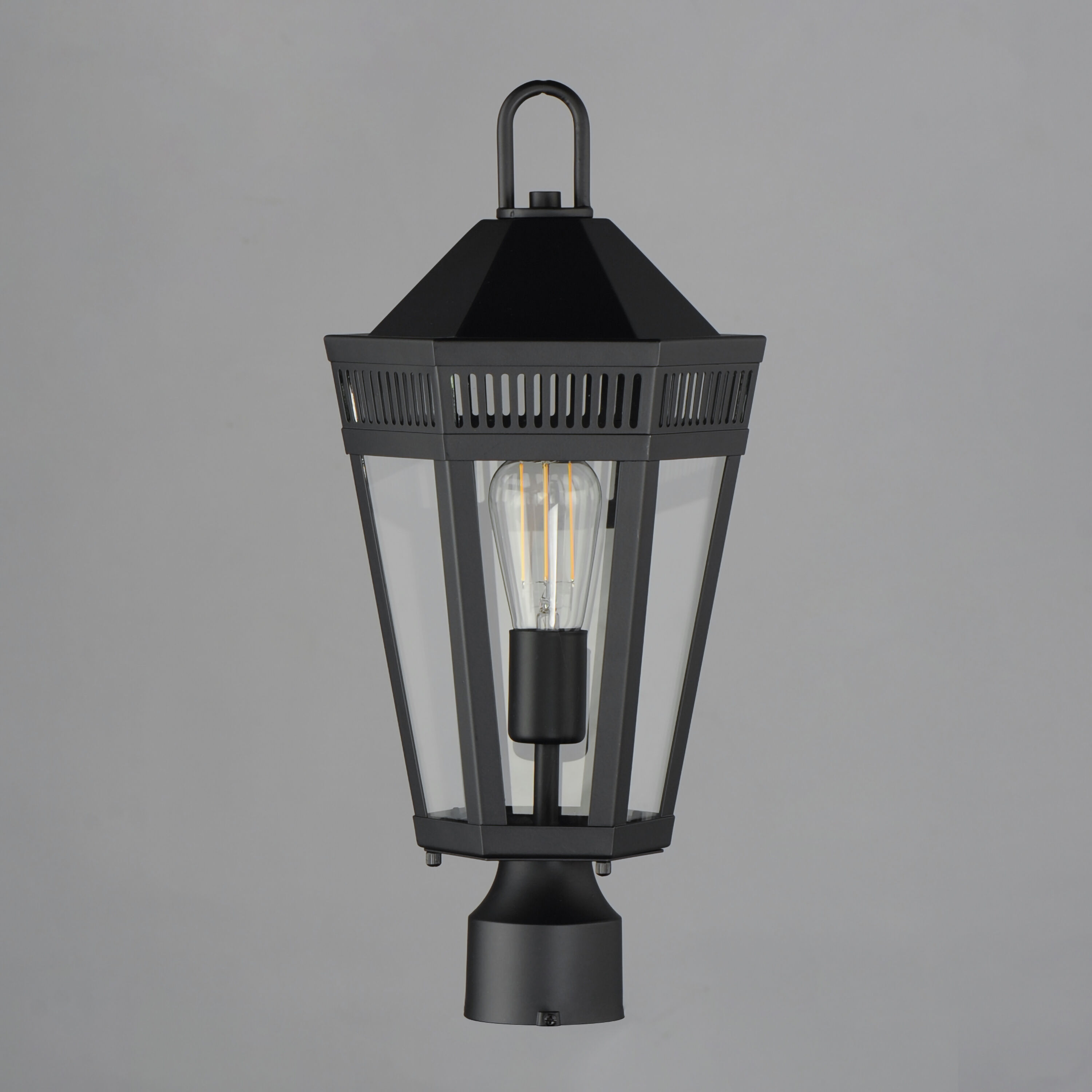 Oxford 1 Light 19 inch Black Outdoor Pole/Post Mount