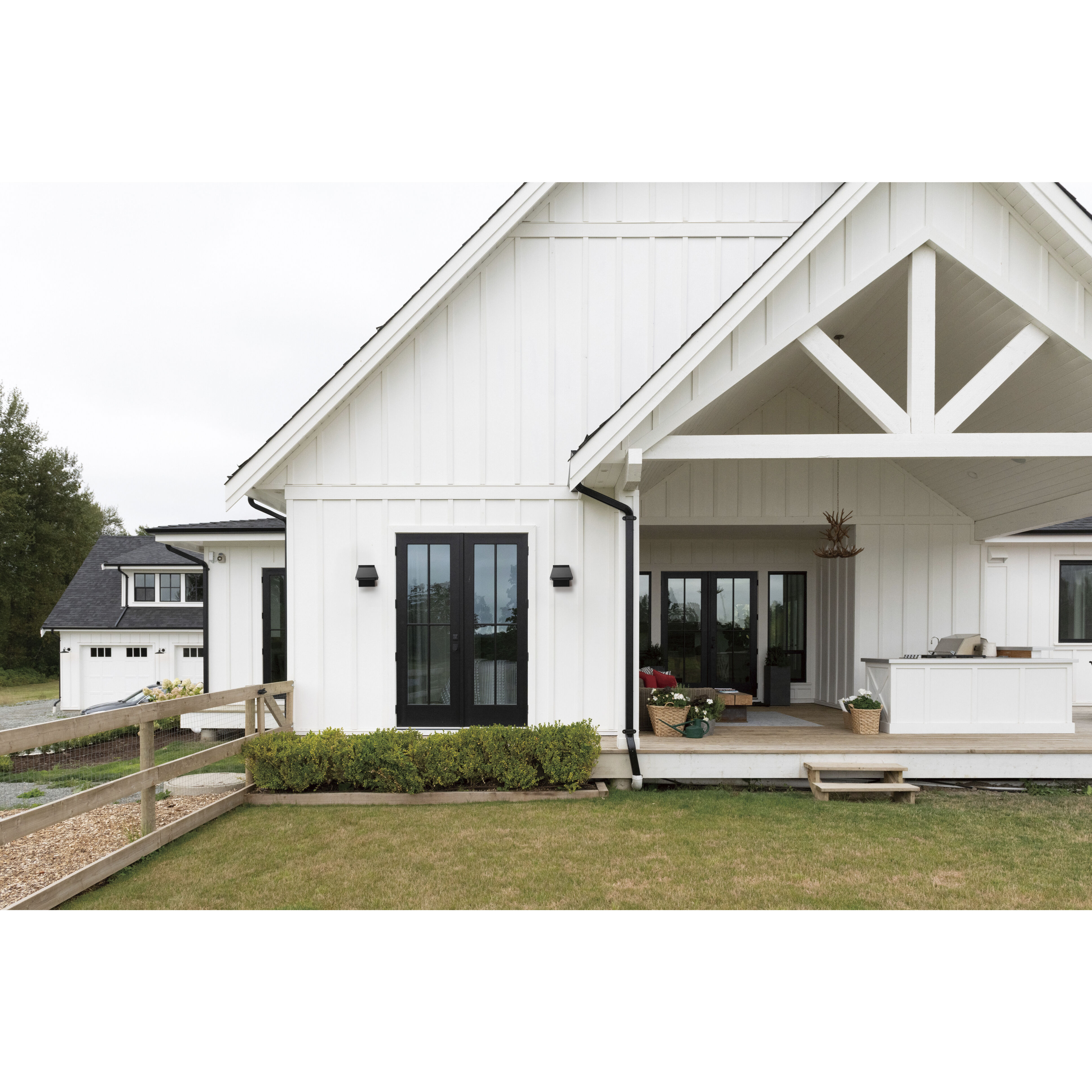 Mansard LED 6 inch Black Outdoor Wall Mount