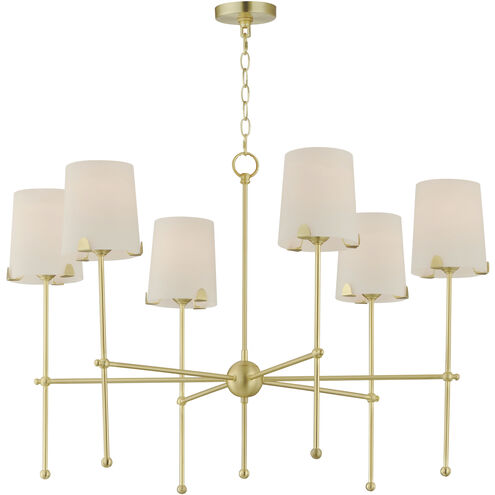 Huntington 6 Light 34 inch Satin Brass Chandelier Ceiling Light