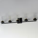 Pinn 5 Light 39 inch Black and Satin Brass Bath Vanity Wall Light