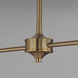 Saxon 2 Light 62 inch Natural Aged Brass Linear Pendant Ceiling Light