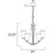 Rocco 5 Light 24 inch Polished Chrome Single-Tier Chandelier Ceiling Light