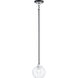 Vessel 1 Light 7.25 inch Black and Brushed Aluminum Mini Pendant Ceiling Light