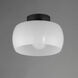 Glazed 1 Light 11 inch White and Black Flush Mount Ceiling Light