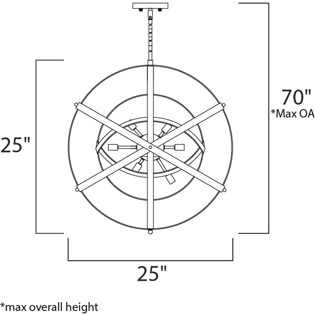 Sputnik 9 Light 25 inch Bronze Rupert Single Pendant Ceiling Light