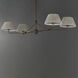 Dunbridge 4 Light 62 inch Weathered Brass Linear Pendant Ceiling Light