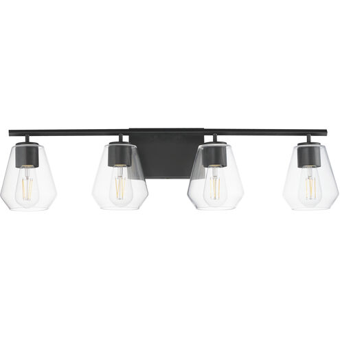 Geode 4 Light 31.25 inch Black Bath Vanity Light Wall Light