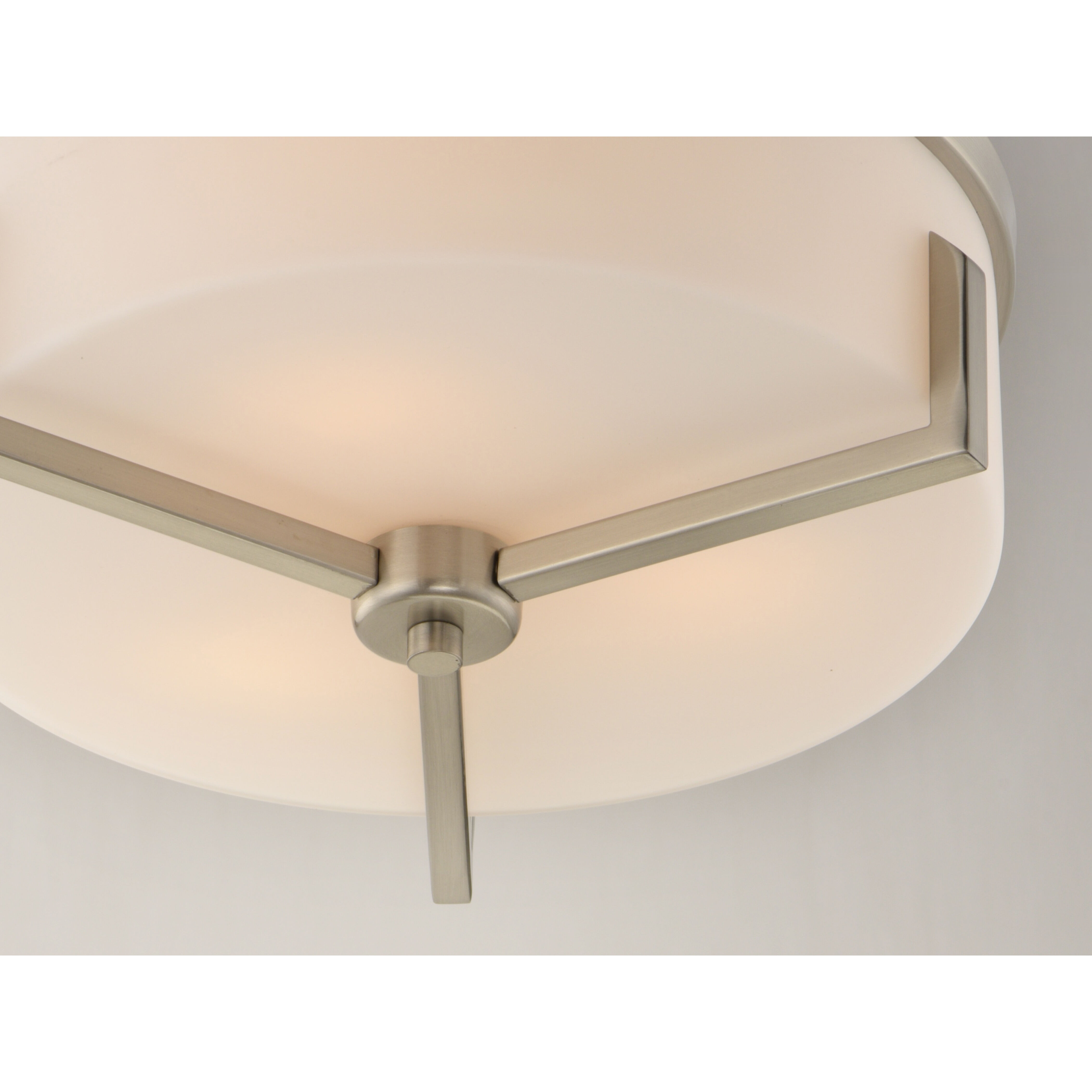 Dart 3 Light 14 inch Satin Nickel Flush Mount Ceiling Light