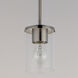 Corona 1 Light 5 inch Satin Nickel Mini Pendant Ceiling Light in Clear