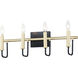 Sullivan 4 Light Black and Gold Wall Sconce Wall Light