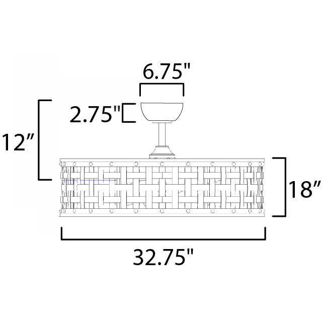 Portcullis 33 inch Bronze Gilt Fandelight, Smart Light