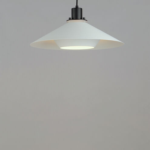 Oslo 1 Light 19 inch Black/White Single Pendant Ceiling Light