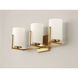 Dart 3 Light 21.25 inch Satin Brass Vanity Light Wall Light