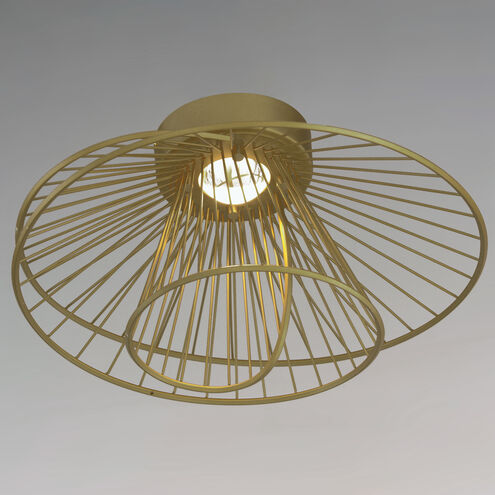 Zeta LED 20 inch Natural Aged Brass Flush Mount Ceiling Light