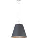 Acoustic 1 Light 20 inch Polished Nickel Single Pendant Ceiling Light