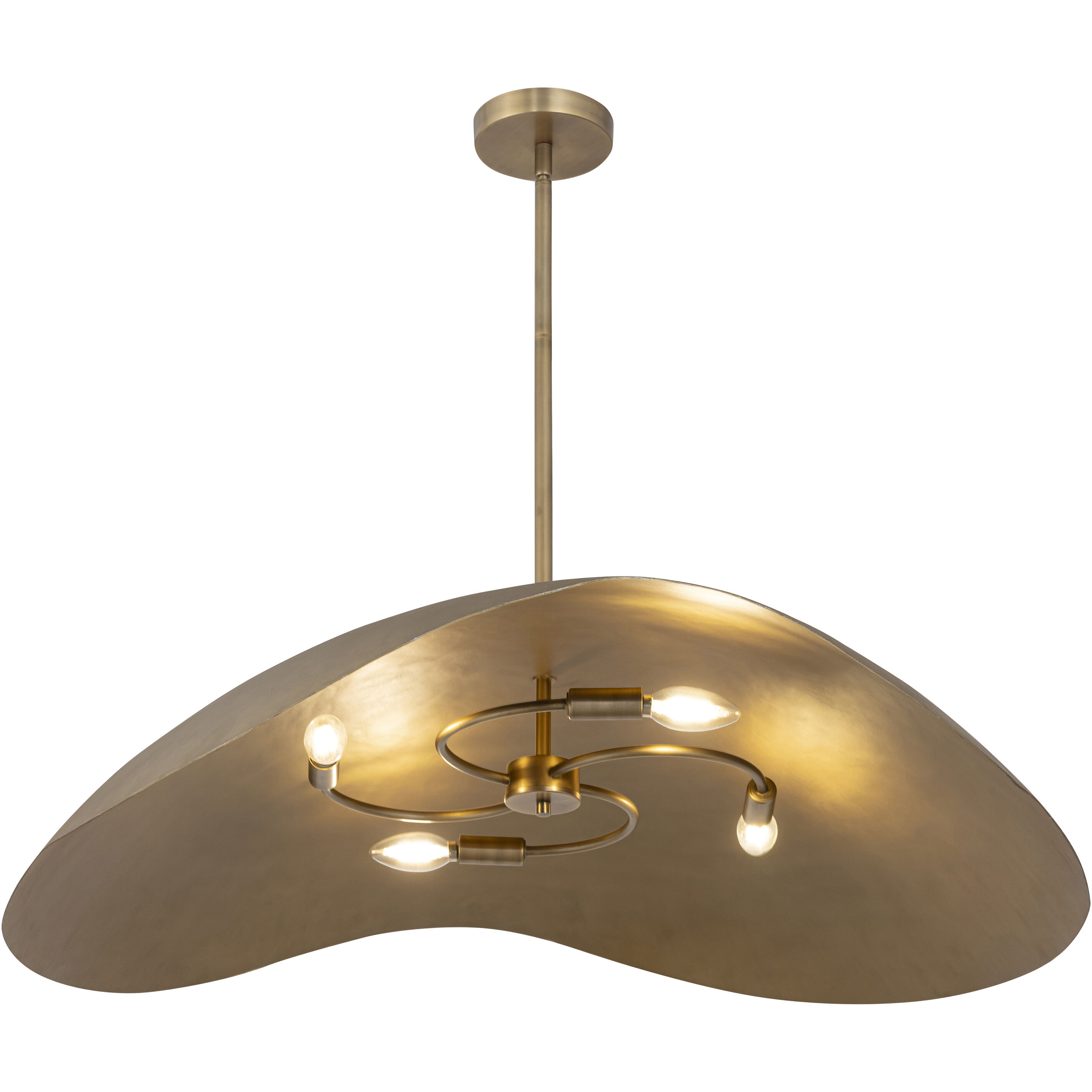Denarii 4 Light 37 inch Natural Gold Single Pendant Ceiling Light