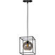 Fluid LED 15 inch Black and Polished Chrome Single Pendant Ceiling Light in Mirror Smoke
