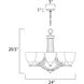 Axis 5 Light 24 inch Oil Rubbed Bronze Single-Tier Chandelier Ceiling Light