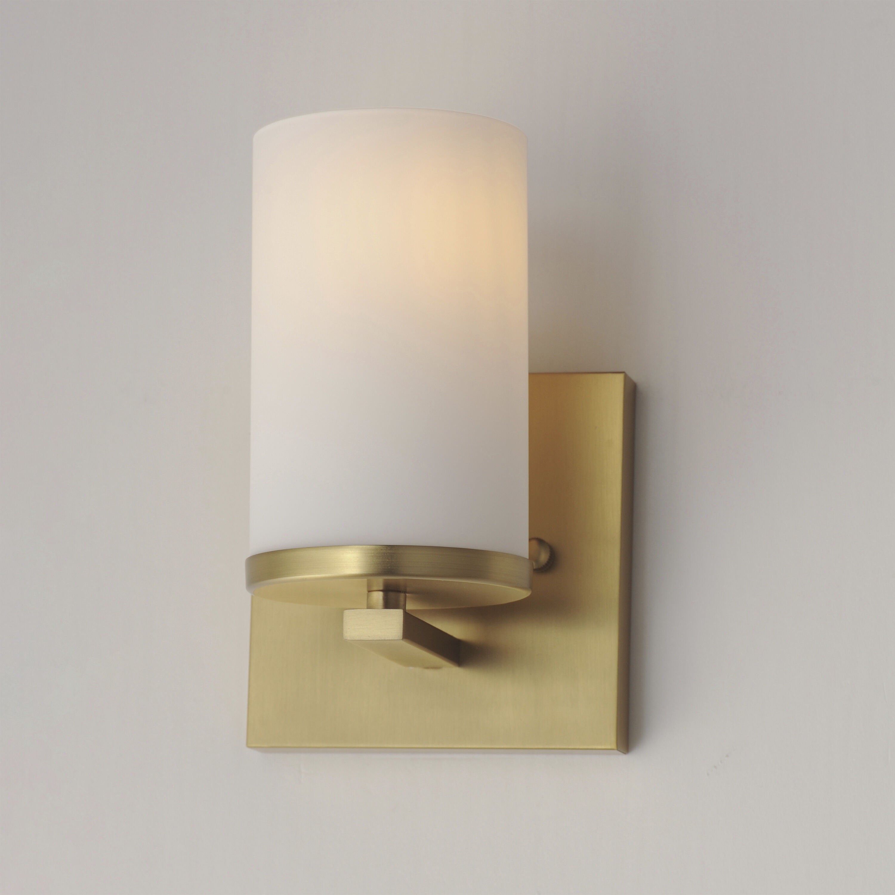Lateral 1 Light 5 inch Satin Brass Wall Sconce Wall Light in Satin White